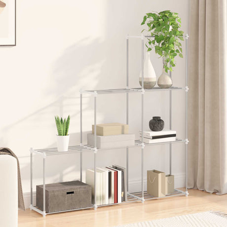 Vidaxl buisvormige plank met opslag wit 129 x 27 x 132 cm aluminium