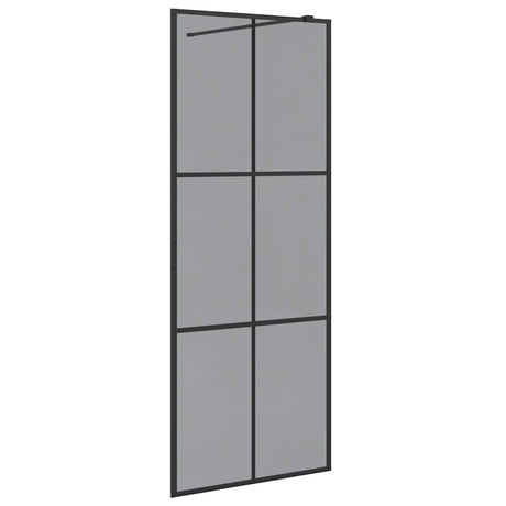 Vidaxl inloop douche wand zwart 80 x 195 cm gehard glas