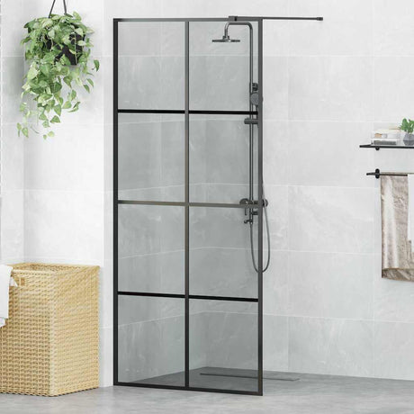 Vidaxl inloop douche wand zwart 90 x 195 cm gehard glas