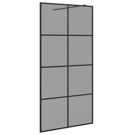 Vidaxl inloop douche wand zwart 100 x 195 cm gehard glas