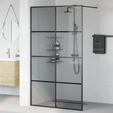 Vidaxl inloop douche wand zwart 115 x 195 cm gehard glas
