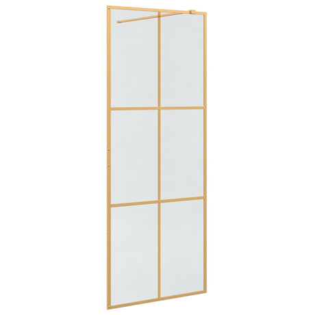 Vidaxl inloop douche wand goud 80 x 195 cm gehard glas