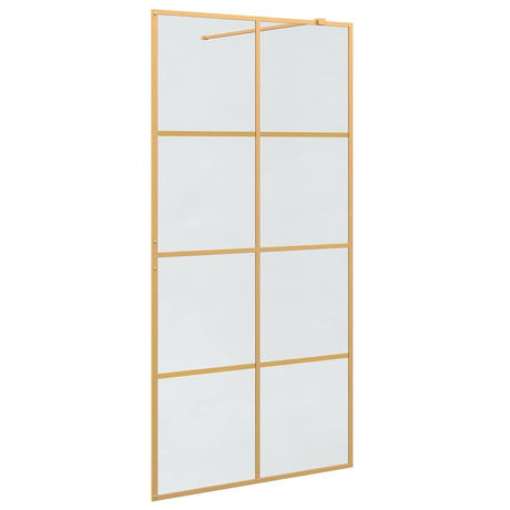 Vidaxl inloop douche wand goud 100 x 195 cm gehard glas