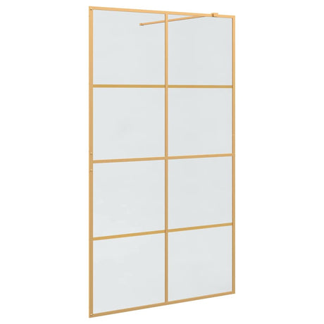Vidaxl inloop douche wand goud 115 x 195 cm gehard glas