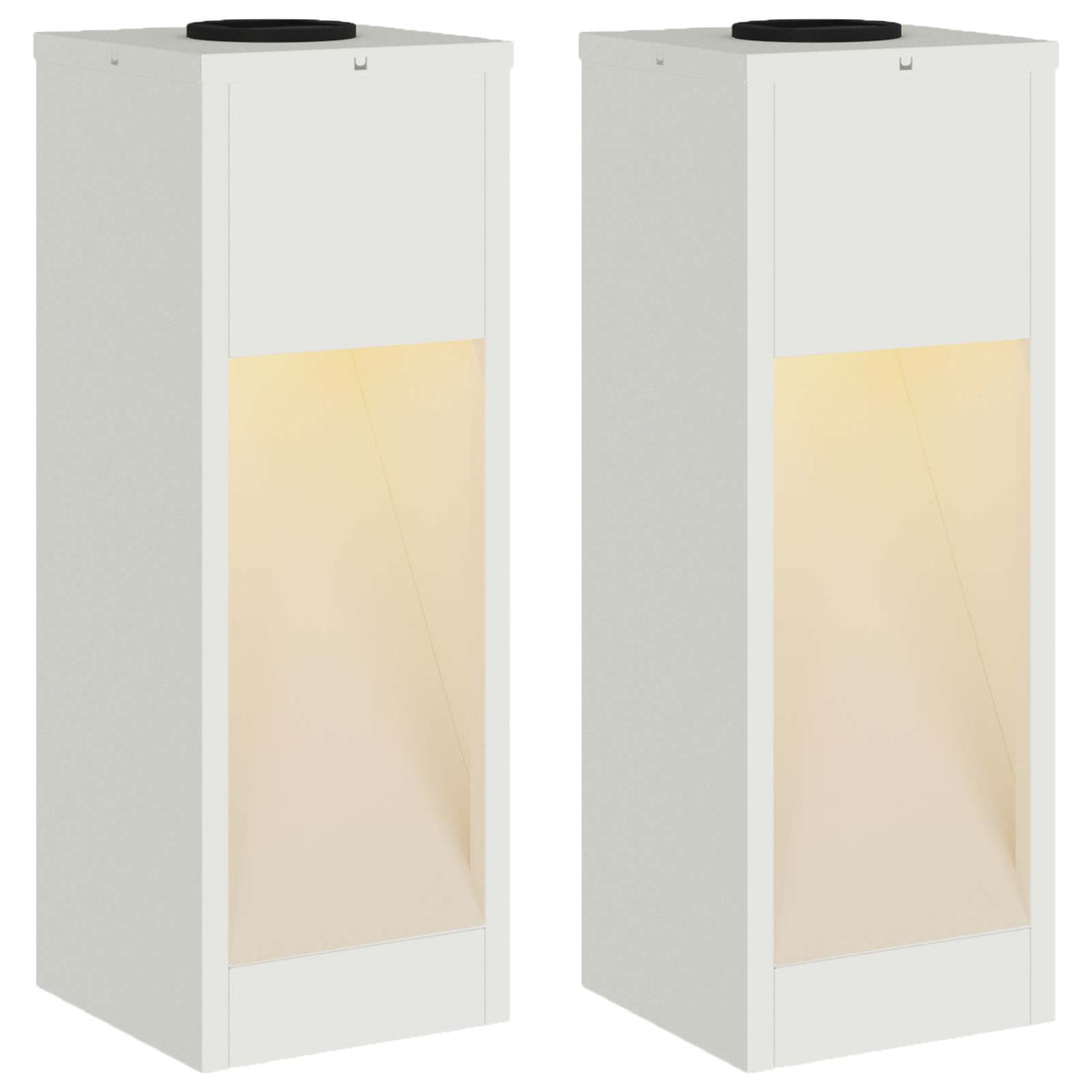 Vidaxl zonne led padverlichting 2 st warmwit 18 x 18 x 50 cm