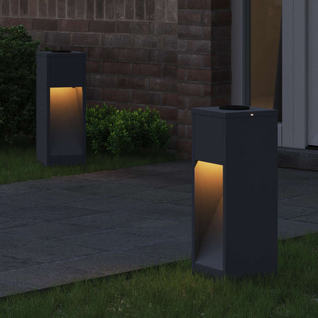 Vidaxl zonne led padverlichting 2 st warmwit 18 x 18 x 50 cm