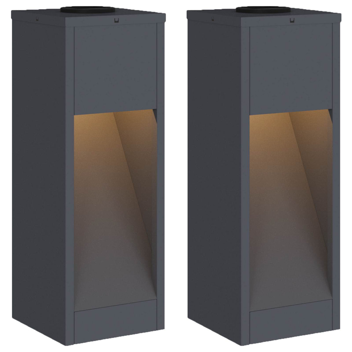Vidaxl zonne led padverlichting 2 st warmwit 18 x 18 x 50 cm