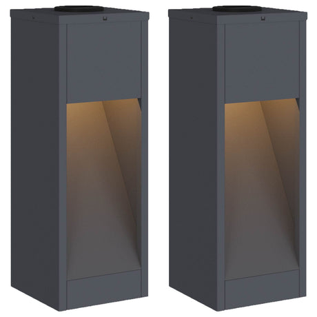 Vidaxl zonne led padverlichting 2 st warmwit 18 x 18 x 50 cm