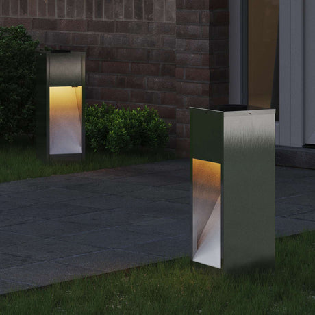 Vidaxl zonne led padverlichting 2 st warmwit 18 x 18 x 50 cm
