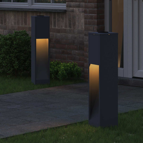 Vidaxl zonne led padverlichting 2 st warmwit 18 x 18 x 80 cm