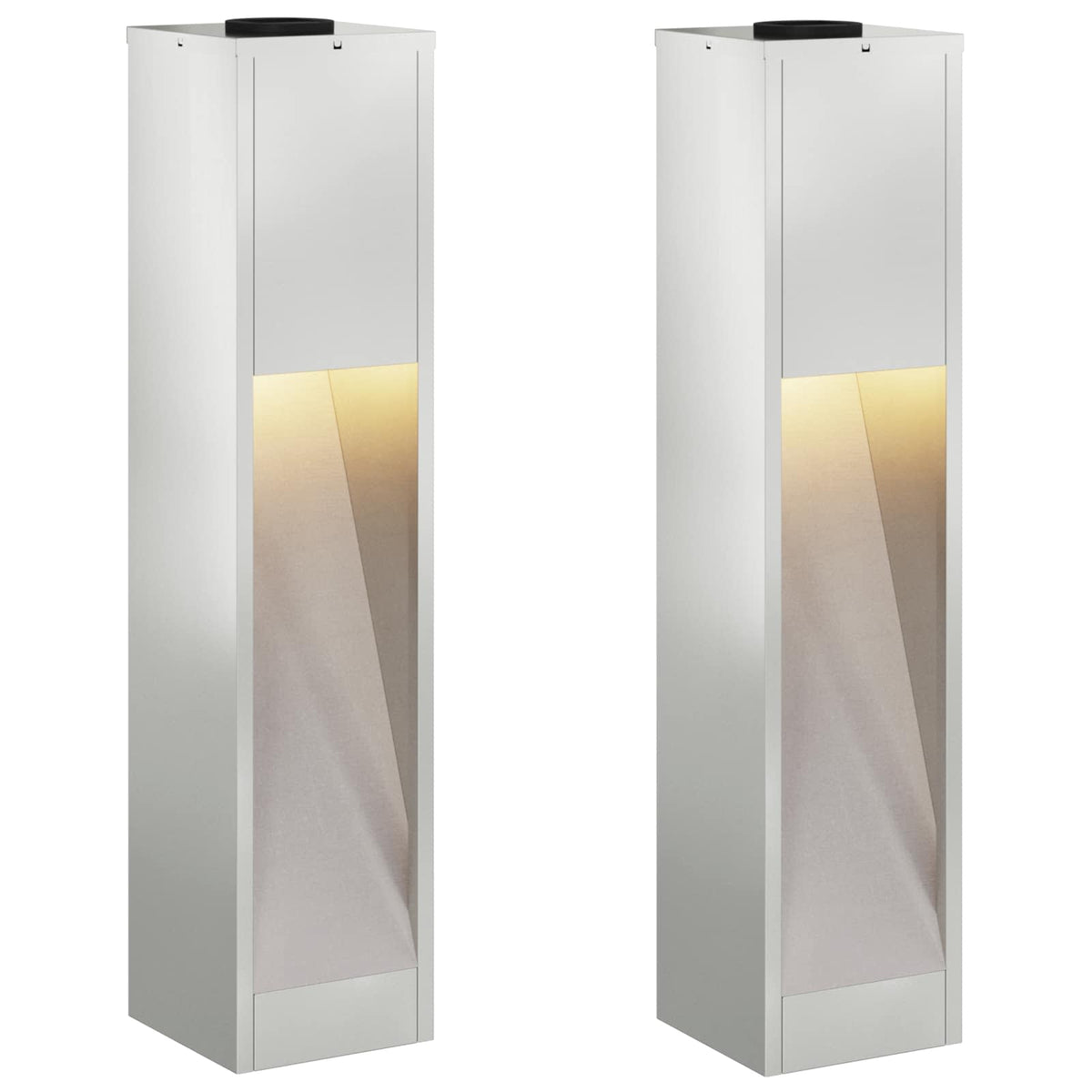 Vidaxl zonne led padverlichting 2 st warmwit 18 x 18 x 80 cm