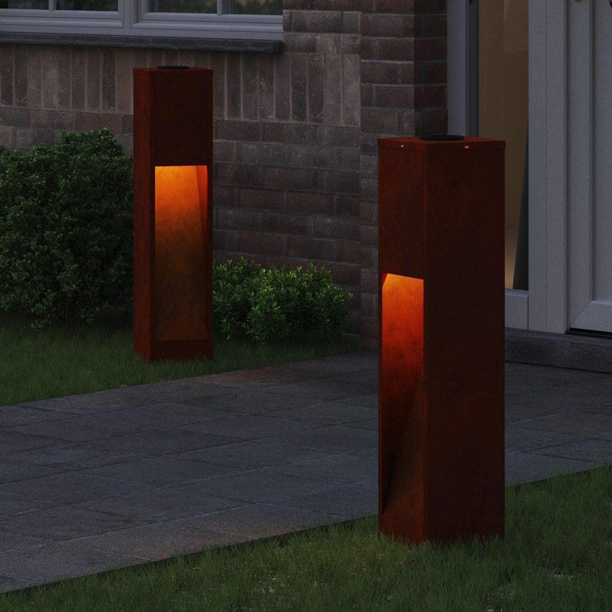 Vidaxl zonne led padverlichting 2 st warmwit 18 x 18 x 80 cm