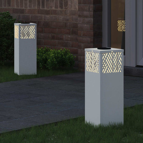 Vidaxl solar led pad licht 2 st warmwit 18 x 18 x 50 cm