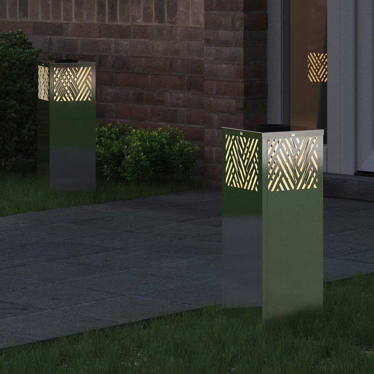 Vidaxl solar led pad licht 2 st warmwit 18 x 18 x 50 cm