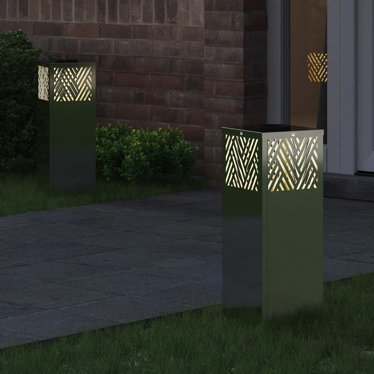 Vidaxl solar led pad licht 2 st warmwit 18 x 18 x 50 cm gegalvaniseerd