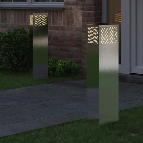 Vidaxl solar led pad licht 2 st warmwit 18 x 18 x 80 cm