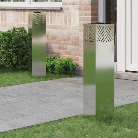 Vidaxl solar led pad licht 2 st warmwit 18 x 18 x 80 cm gegalvaniseerd