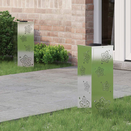 Vidaxl solar led pad licht 2 st warmwit 18 x 18 x 50 cm