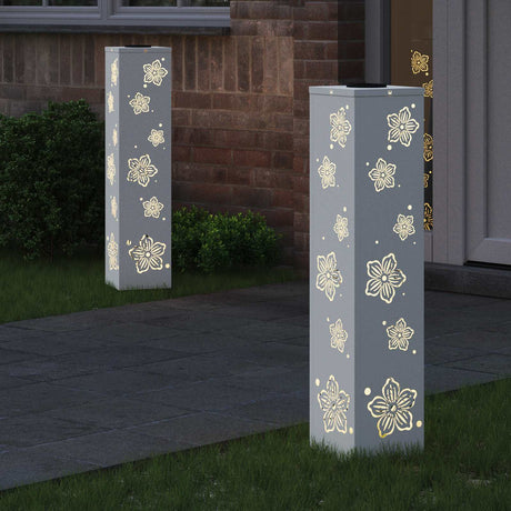 Vidaxl solar led pad licht 2 st warmwit 18 x 18 x 80 cm