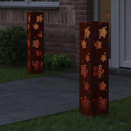 Vidaxl solar led pad licht 2 st warmwit 18 x 18 x 80 cm