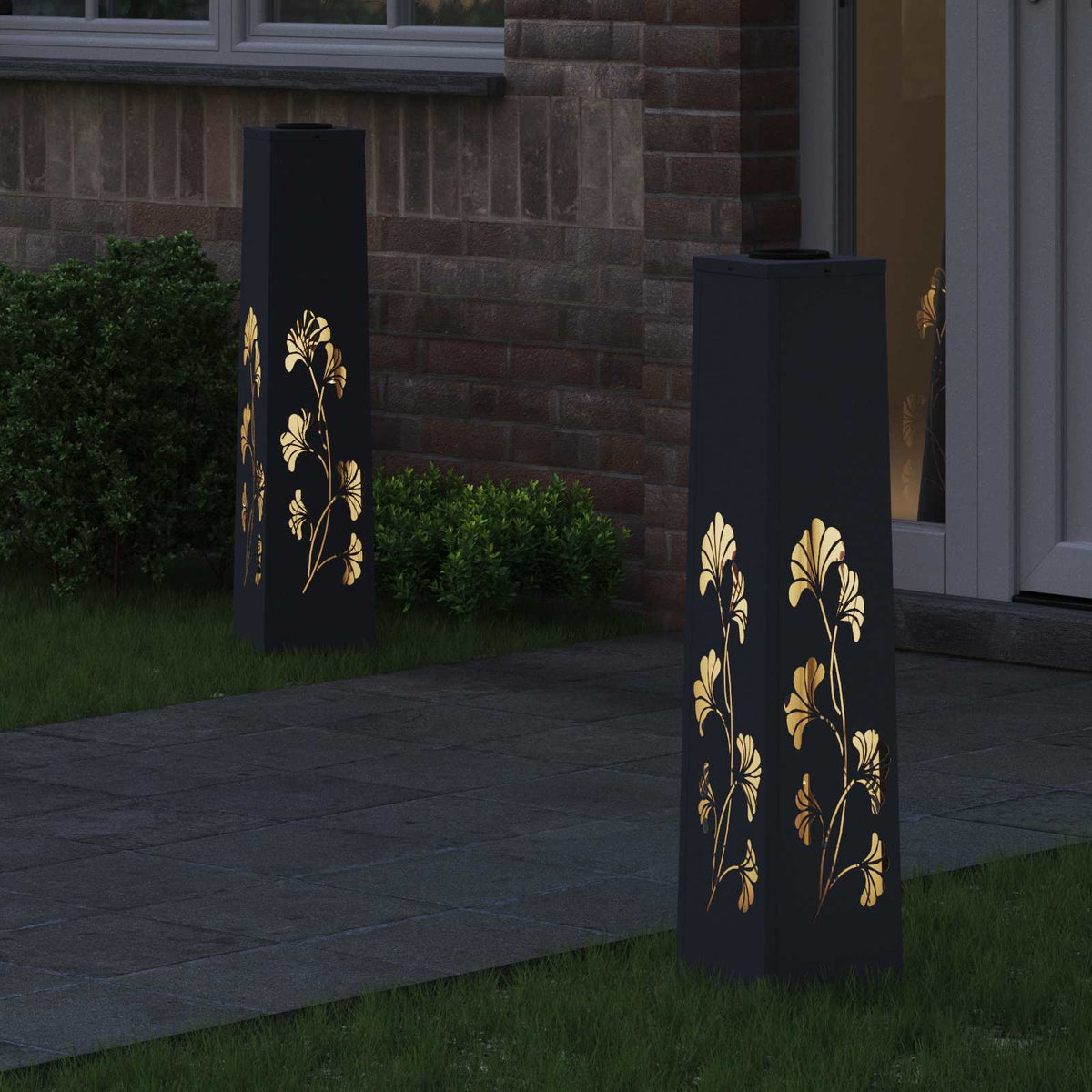 Vidaxl solar led pad licht 2 st warmwit 18 x 18 x 80 cm