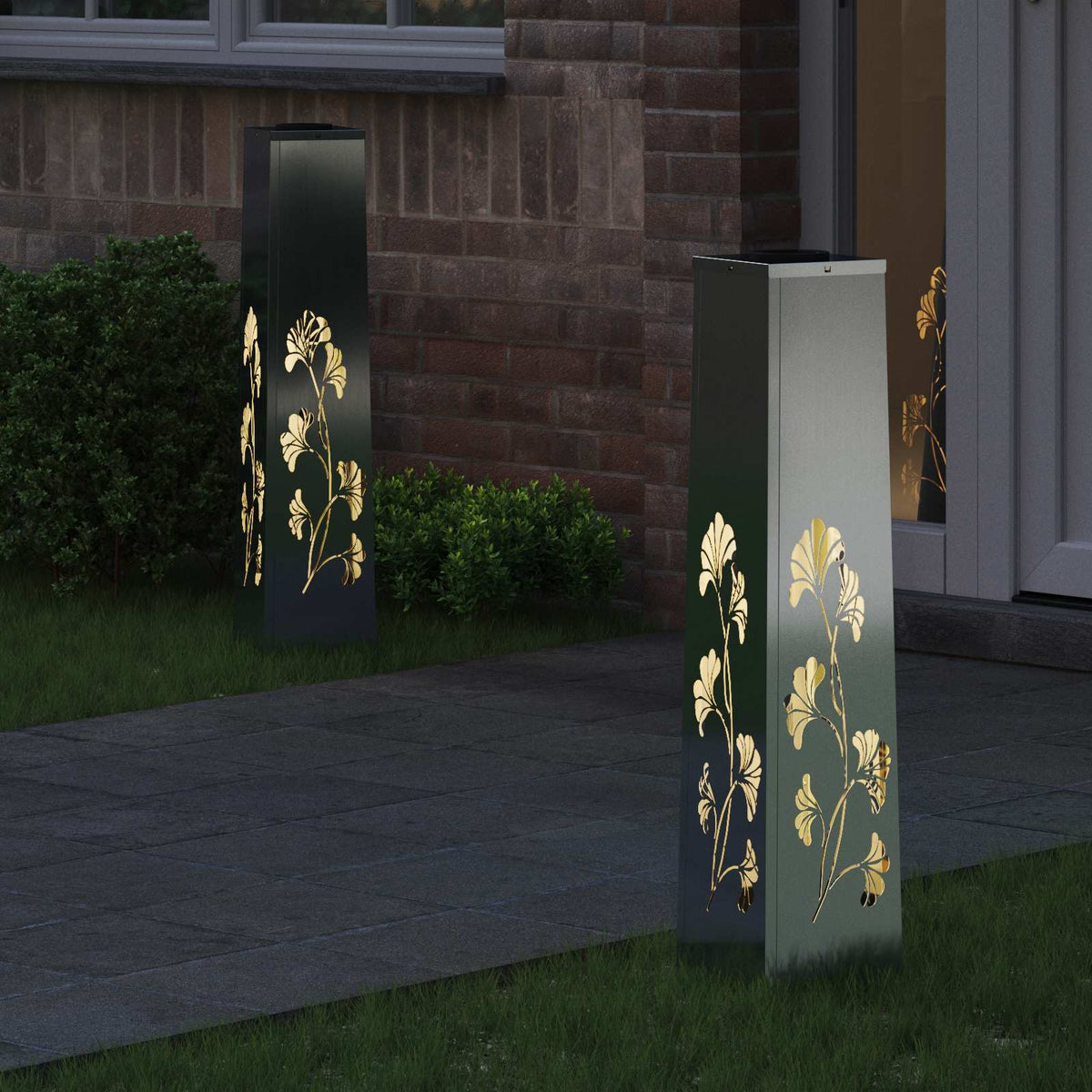 Vidaxl solar led pad licht 2 st warmwit 18 x 18 x 80 cm