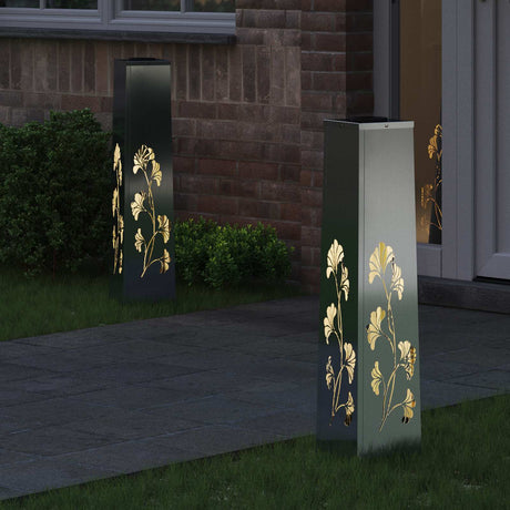 Vidaxl solar led pad licht 2 st warmwit 18 x 18 x 80 cm