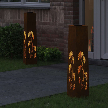 Vidaxl solar led pad licht 2 st warmwit 18 x 18 x 80 cm
