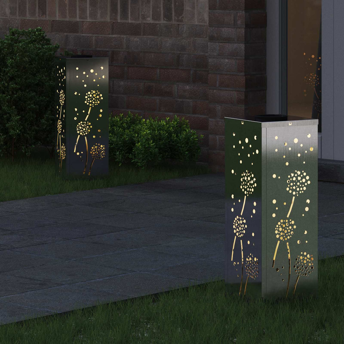 Vidaxl solar led pad licht 2 st warmwit 18 x 18 x 50 cm