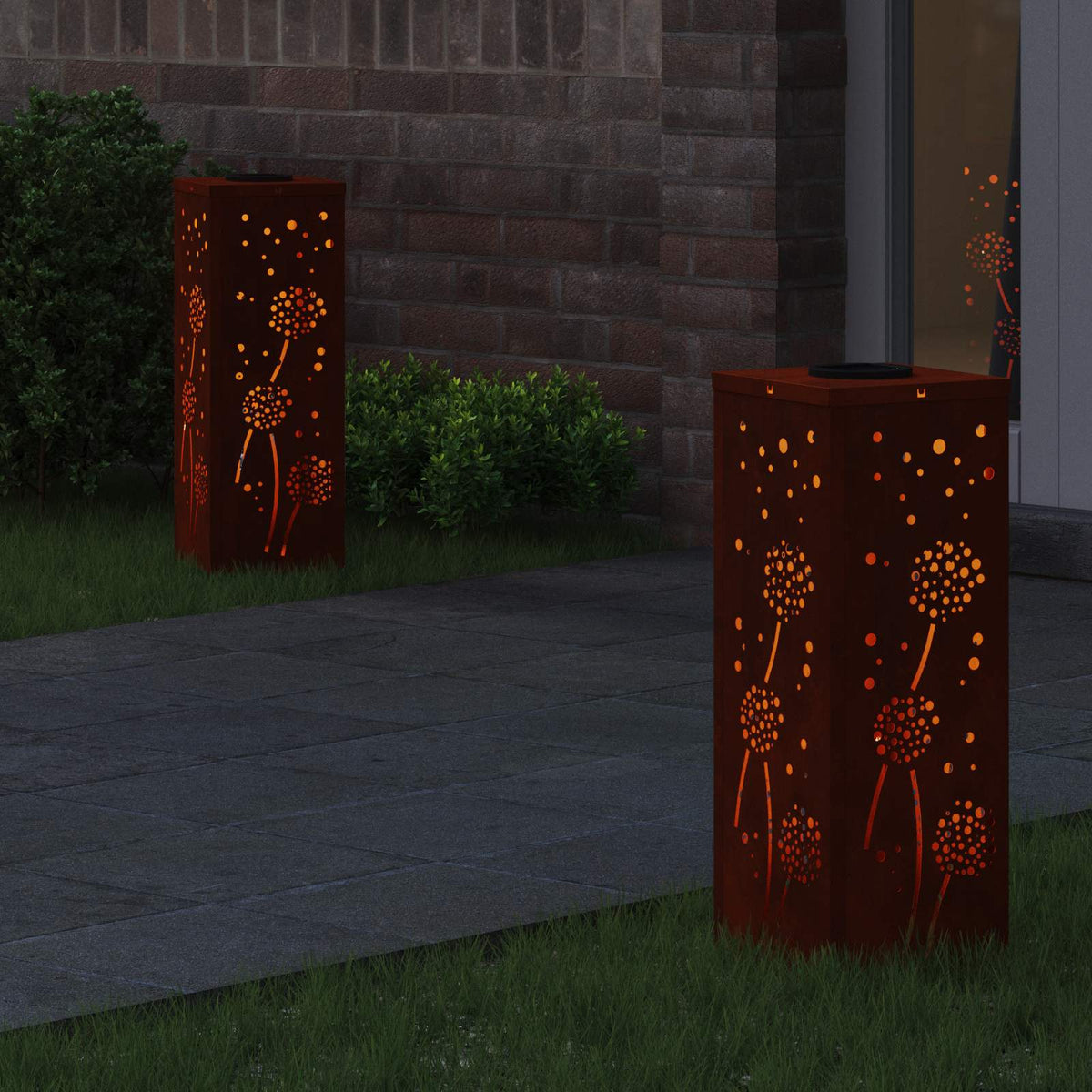 Vidaxl solar led pad licht 2 st warmwit 18 x 18 x 50 cm