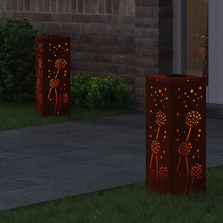 Vidaxl solar led pad licht 2 st warmwit 18 x 18 x 50 cm