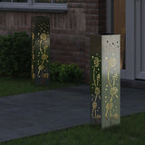 Vidaxl solar led pad licht 2 st warmwit 18 x 18 x 80 cm gegalvaniseerd