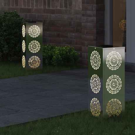 Vidaxl solar led pad licht 2 st warmwit 18 x 18 x 50 cm