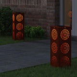 Vidaxl solar led pad licht 2 st warmwit 18 x 18 x 50 cm weervast staal
