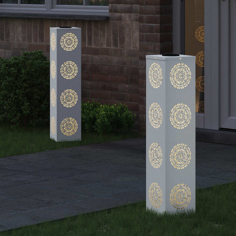 Vidaxl solar led pad licht 2 st warmwit 18 x 18 x 80 cm