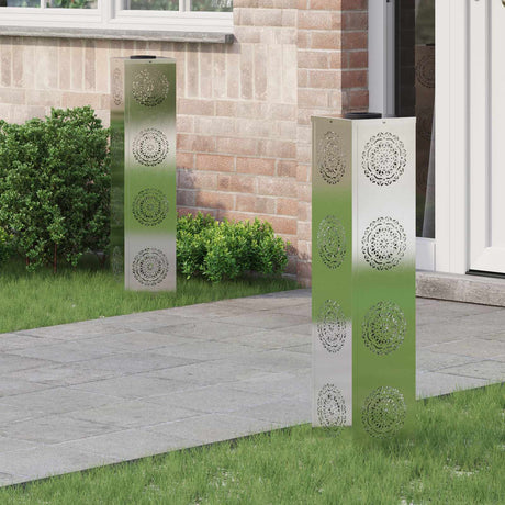 Vidaxl solar led pad licht 2 st warmwit 18 x 18 x 80 cm