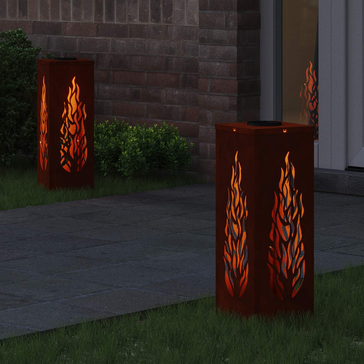 Vidaxl solar led pad licht 2 st warmwit 18 x 18 x 50 cm