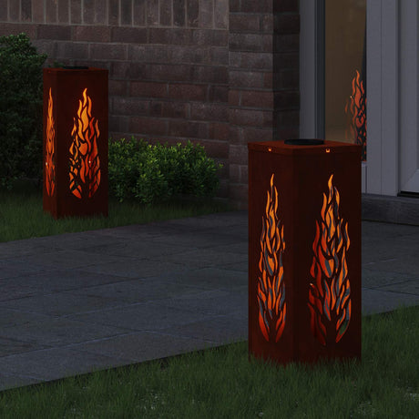 Vidaxl solar led pad licht 2 st warmwit 18 x 18 x 50 cm