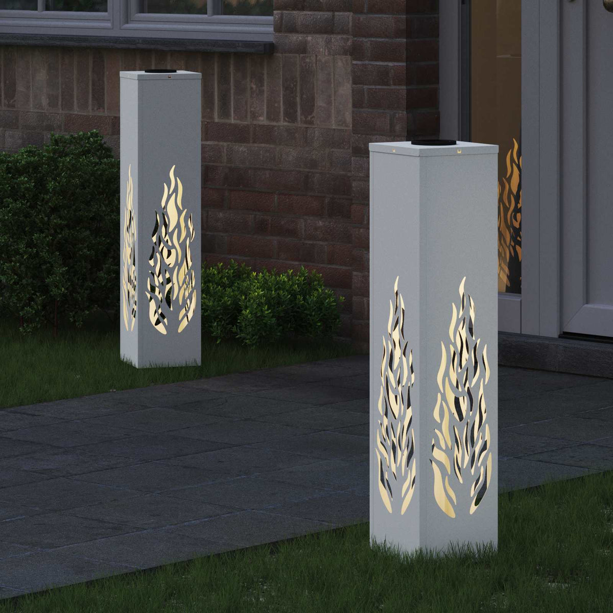 Vidaxl solar led pad licht 2 st warmwit 18 x 18 x 80 cm