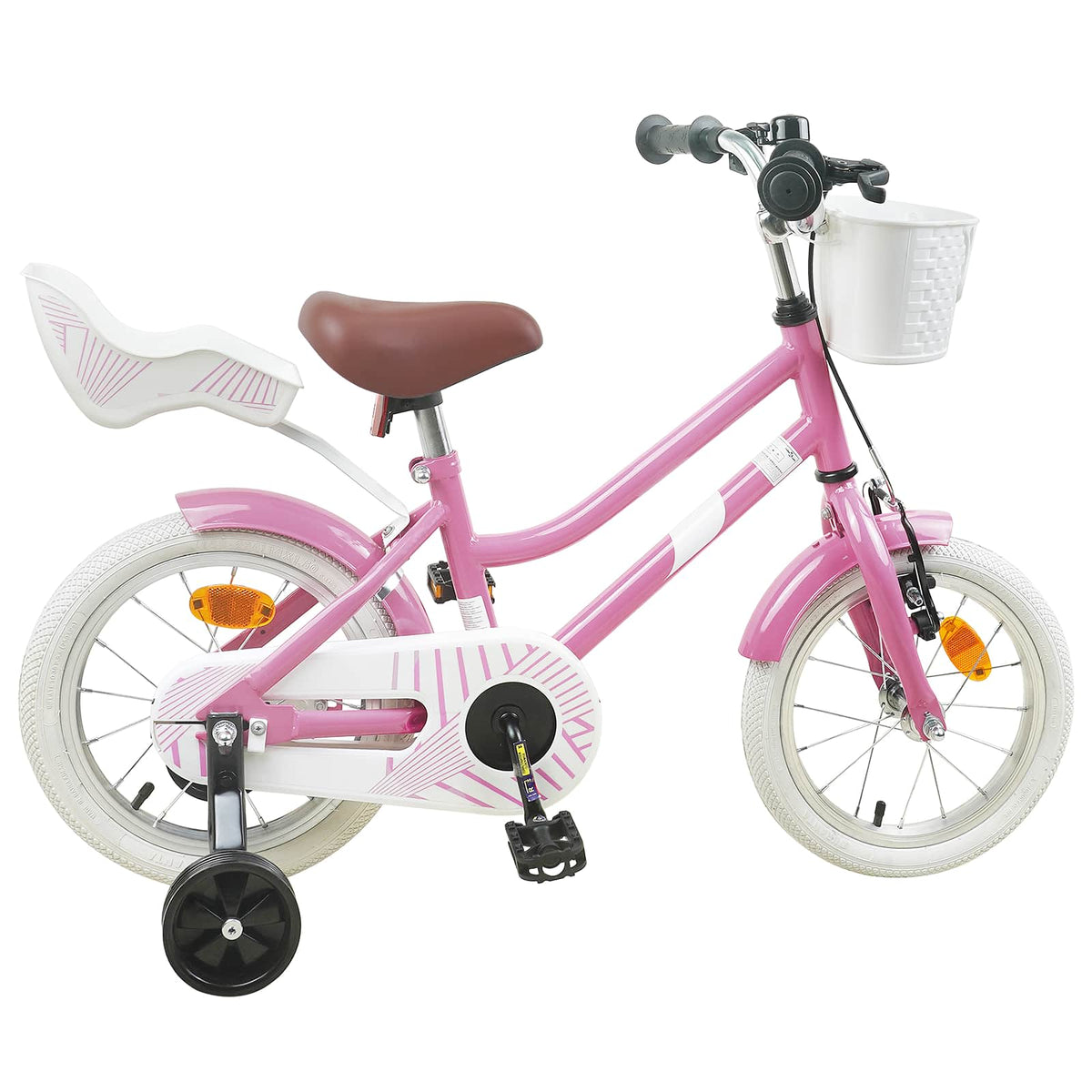 Vidaxl kinderfiets 14 inch voor 3-5 jaar oud lichtroze