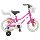 Vidaxl kinderfiets 14 inch voor 3-5 jaar oud donkerroze