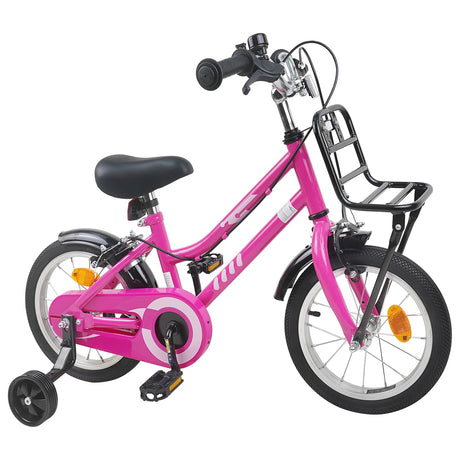 Vidaxl kinderfiets 12 inch voor 2-4 jaar oud roze en zwart