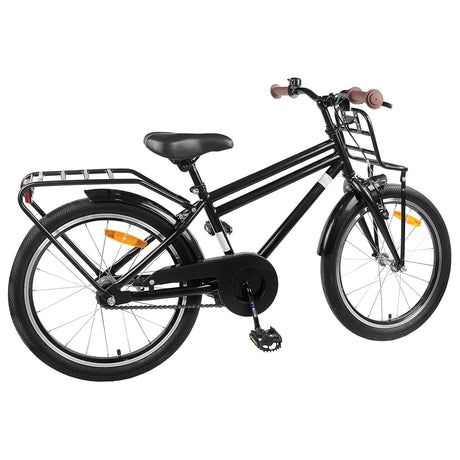 Vidaxl kinderfiets 22 inch voor 7-12 jaar oud zwart