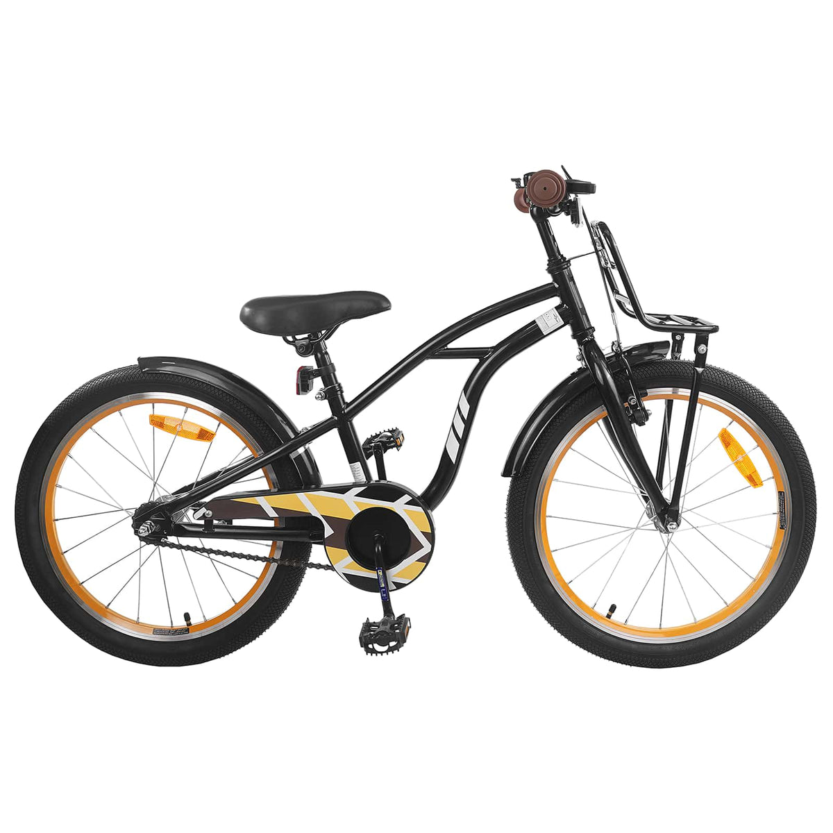 Vidaxl kinderfiets 22 inch voor 7-12 jaar oud zwart
