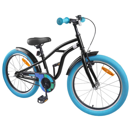 Vidaxl kinderfiets 22 inch voor 7-12 jaar oud zwart