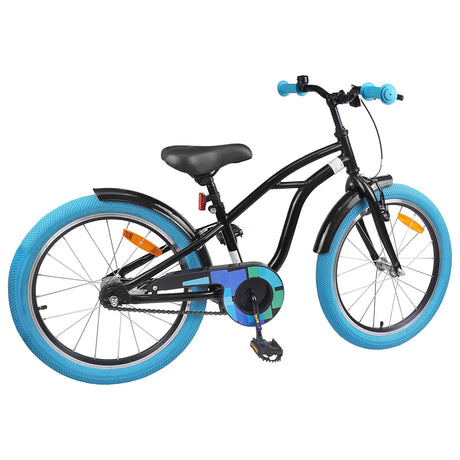 Vidaxl kinderfiets 22 inch voor 7-12 jaar oud zwart