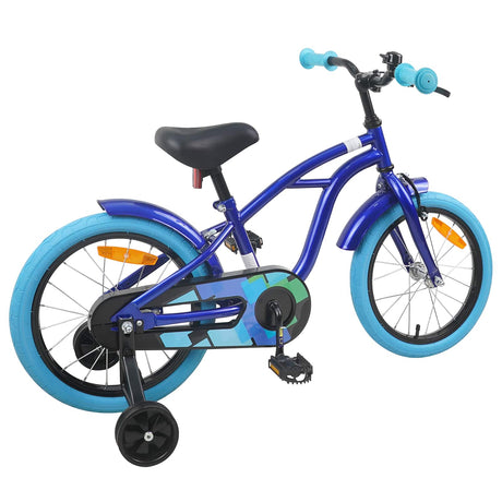 Vidaxl kinderfiets 16 inch voor 4-6 jaar oud donkerblauw