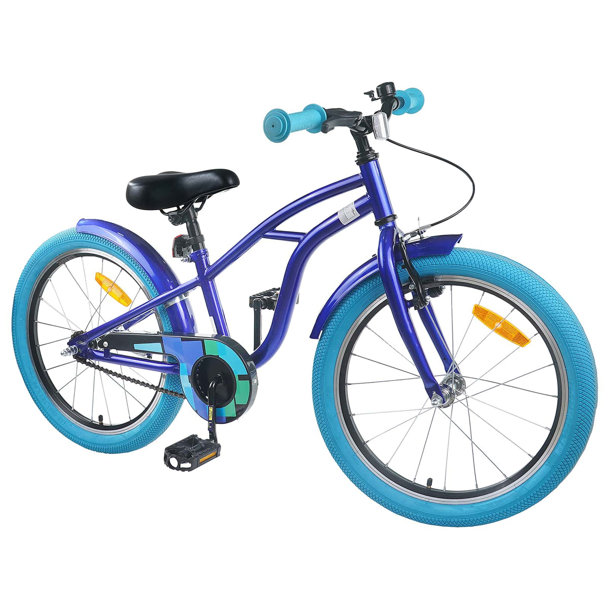 Vidaxl kinderfiets 22 inch voor 7-12 jaar oud donkerblauw