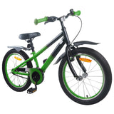 Vidaxl kinderfiets 18 inch voor 5-7 jaar groen zwart