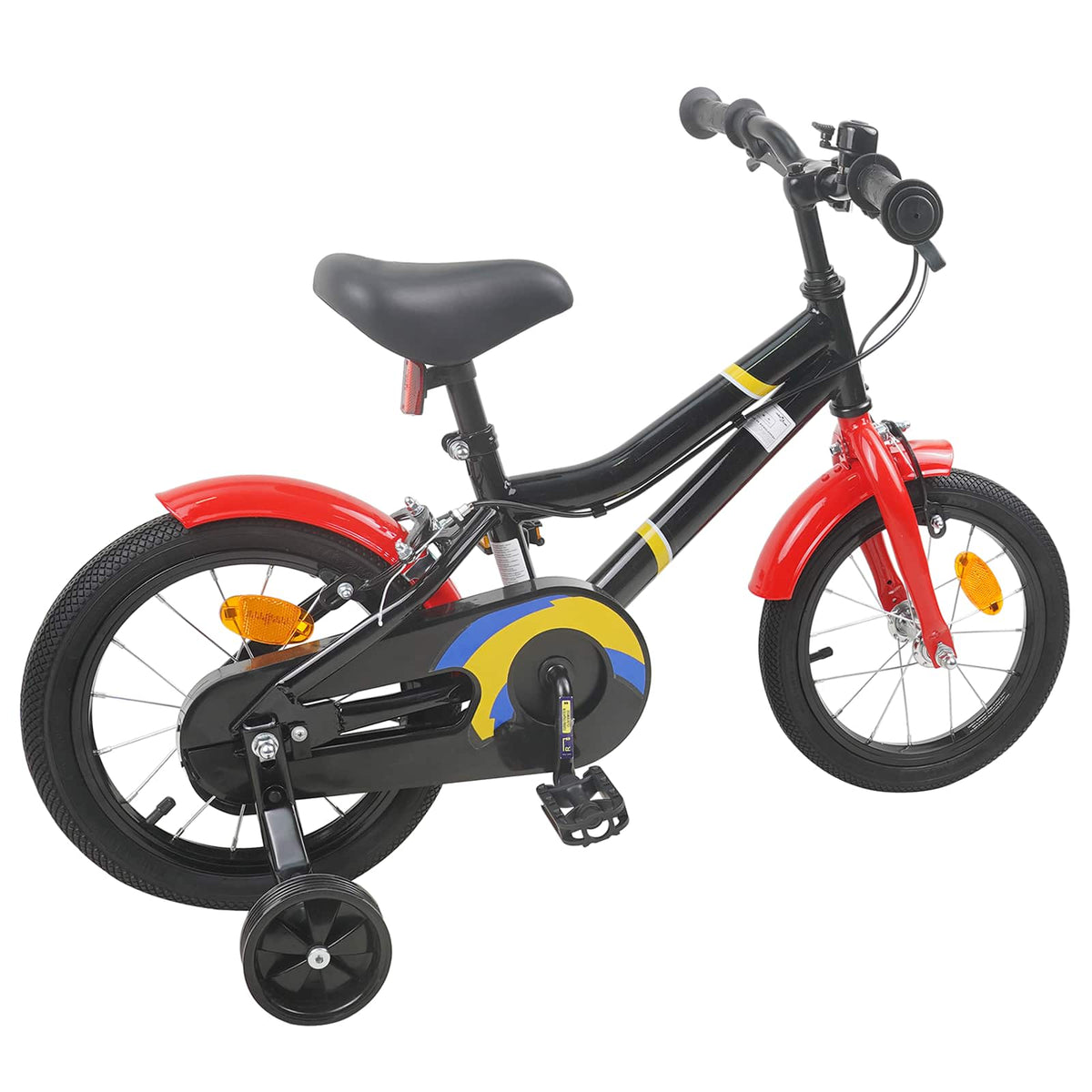 Vidaxl kinderfiets 12 inch voor 2-4 jaar oud zwart rood